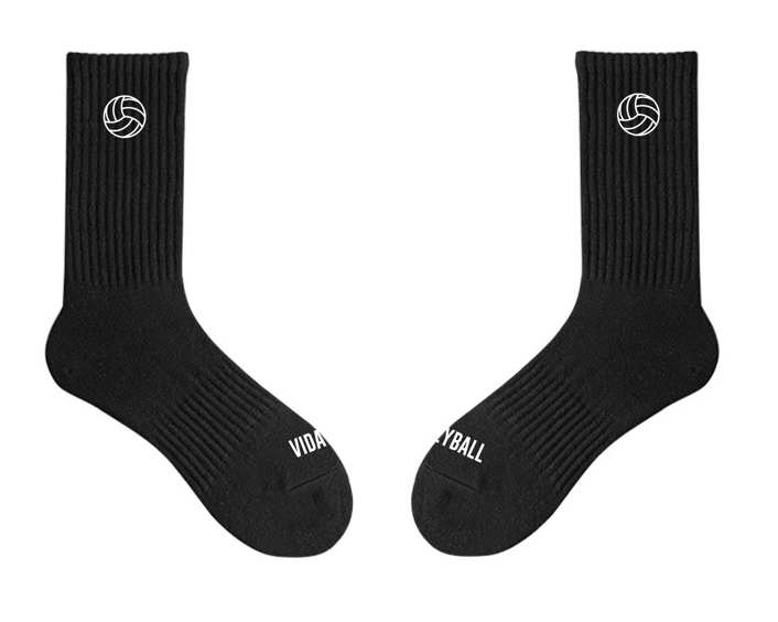 Black Volleyball Crew Socks